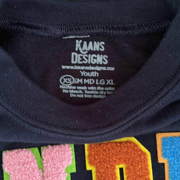 Kindergarten school sweatshirt navy with rainbow letters XS youth📚✏️🍎 - Picture 3 of 3